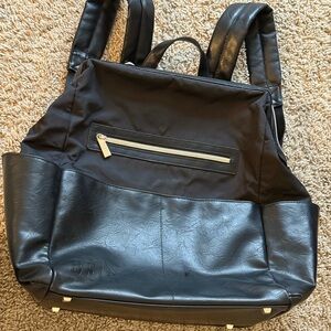 BEIS Black Baby Bag Backpack with Gold Zipper Detail